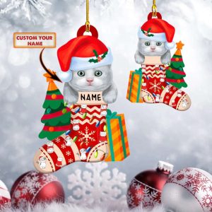 Personalized Cat Christmas Ornament Cute Christmas…