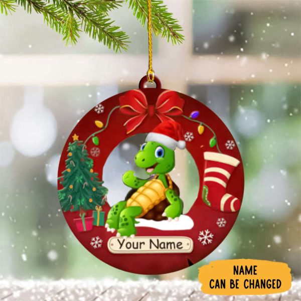 Personalized Christmas Turtle Ornament Turtle Christmas Tree Ornaments For 2023