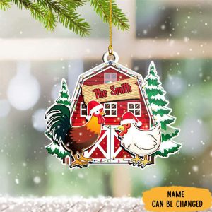 Personalized Couple Chicken Christmas Ornament Family…