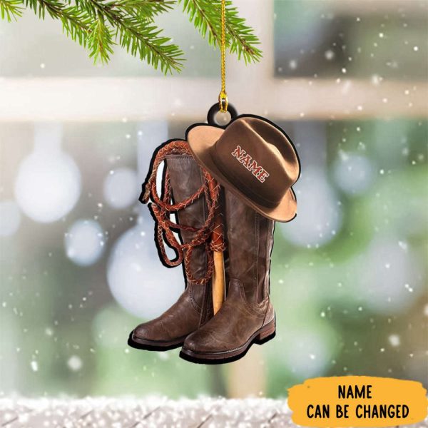 Personalized Cowboy Ornament Cowboy Boot And Hat Christmas Tree Decoration Ideas