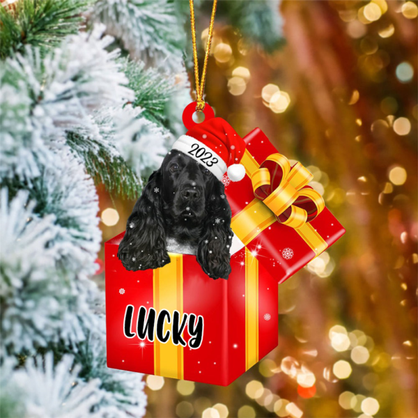 Personalized English Cocker Spaniel Gift Box Christmas Ornament Decor Christmas Tree