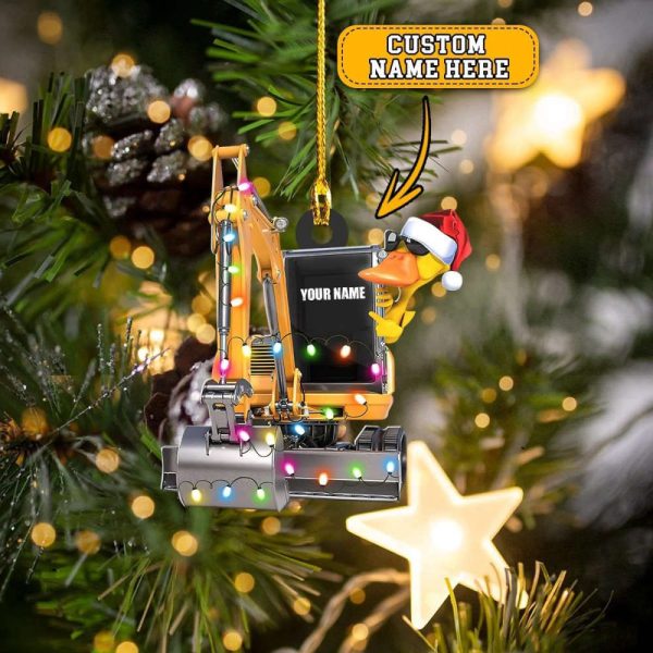 Personalized Excavator Christmas Ornament 2023 Excavator Christmas Tree Ornament