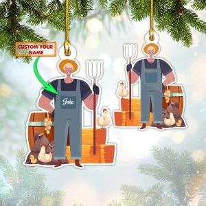Personalized Farmer Christmas Ornament Farmers Xmas…