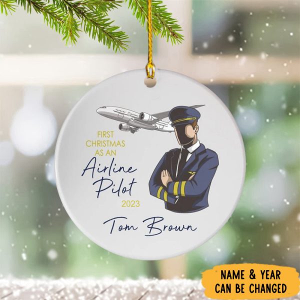 Personalized First Christmas As An Airline Pilot Ornament Best Gifts For Airline Pilots