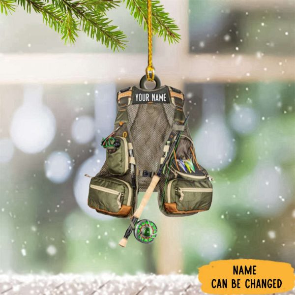 Personalized Fishing Vest Christmas Ornaments Fishing Ornaments For Christmas Tree