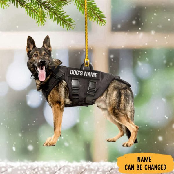 Personalized German Shepherd Ornament Police K9 Christmas Ornament 2023
