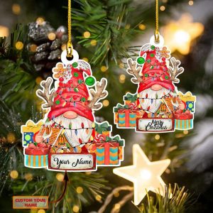 Personalized Gnome Christmas Ornament Gnome Christmas…