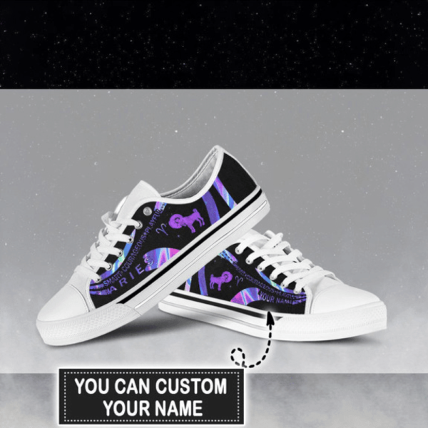 Personalized Holo Aries Customized Low Top Shoes Sneaker PN204072Sb