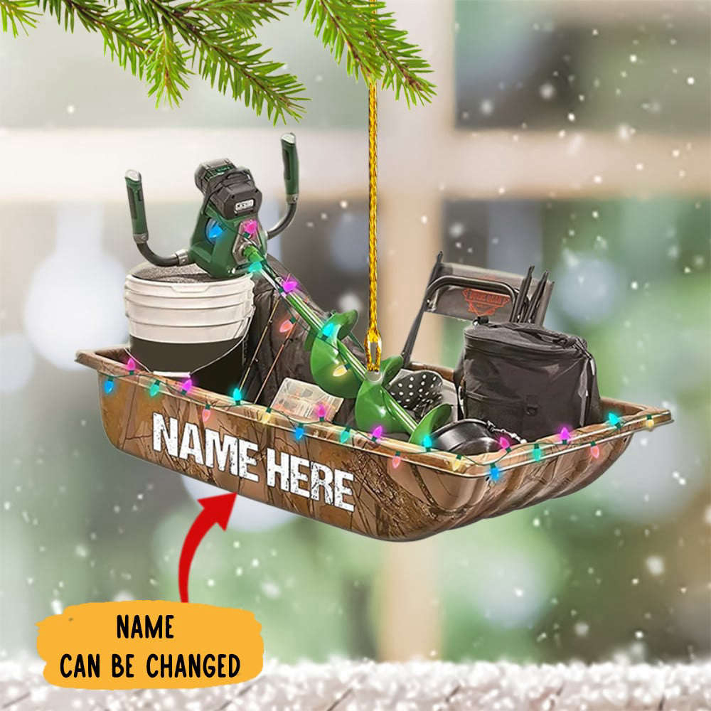 Personalized Ice Fishing Christmas Ornament Tree Decorations Best