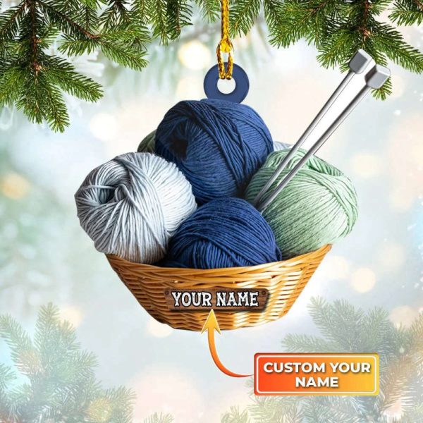 Personalized Knitting Christmas Ornament 2023 Christmas Ornaments For Knitters Presents