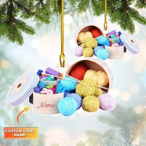 Personalized Knitting Christmas Ornament Knitted Xmas…