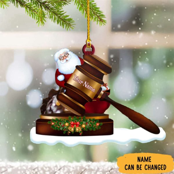Personalized Lawyer Christmas Ornament Gavel Christmas Ornament 2023