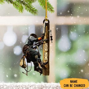 Personalized Lineman Christmas Ornament Xmas Tree…