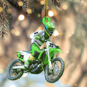 personalized motocross biker christmas ornament custom name and number acrylic ornament for men 3.png