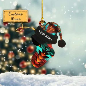 Personalized Native Christmas Socks Ornament Christmas…