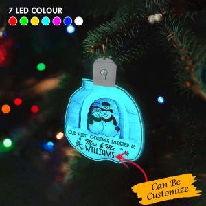 personalized our first christmas married as mr and mrs led ornaments 2023 xmas decor 1.jpeg