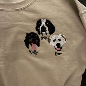 personalized pet photo embroidered sweatshirt embroidered custom pet portrait sweatshirt hoodie tshirt for pet lover 1.jpeg