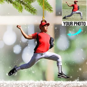Personalized Photo Baseball Christmas Ornament Custom…