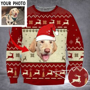 Personalized Photo Dog Ugly Christmas Sweater,…