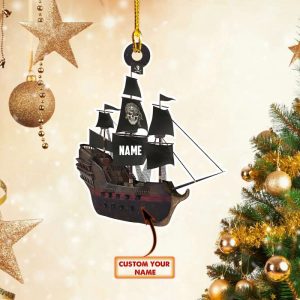 Personalized Pirate Ship Christmas Ornament Xmas…