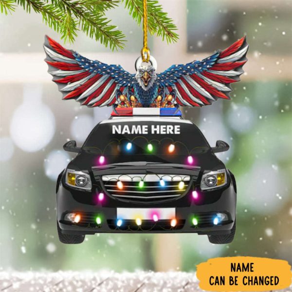Personalized Police Ornament Eagle Police Car Christmas Ornament 2023