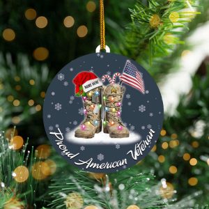 Personalized Proud Anerican Veteran Christmas Ornament…