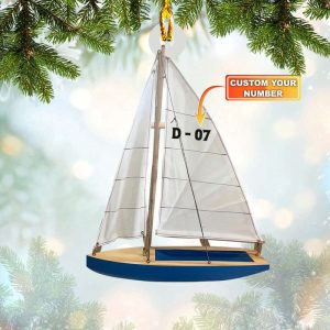 Personalized Sailboat Christmas Ornament Sailboat Christmas…