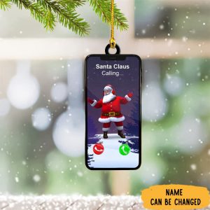 Personalized Santa Claus Calling Ornament Christmas…