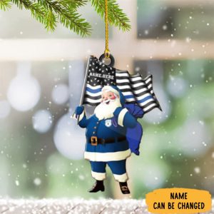 Personalized Santa Thin Blue Line Ornament…