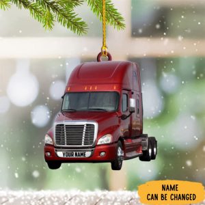 Personalized Semi Truck Christmas Ornament Truck…