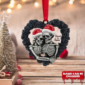 Personalized Skeleton Couple Christmas Ornament Custom…
