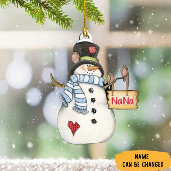 Personalized Snowman Ornament Snowman Christmas Tree Ornaments 2023