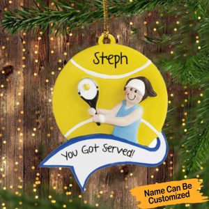 Personalized Tennis Crossed Rackets Ornament