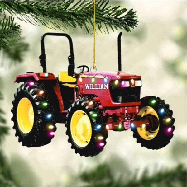 Personalized Tractor Christmas Ornament, Christmas gift for farm, Christmas decor