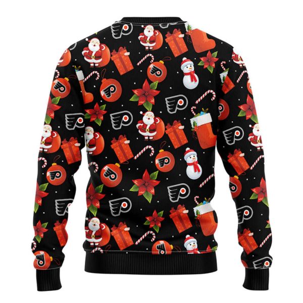 Philadelphia Flyers Santa Claus Snowman Christmas Ugly Sweater, Gift For Christmas