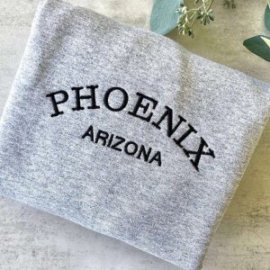 Phoenix Arizona Embroidered Sweatshirt 2D Crewneck…