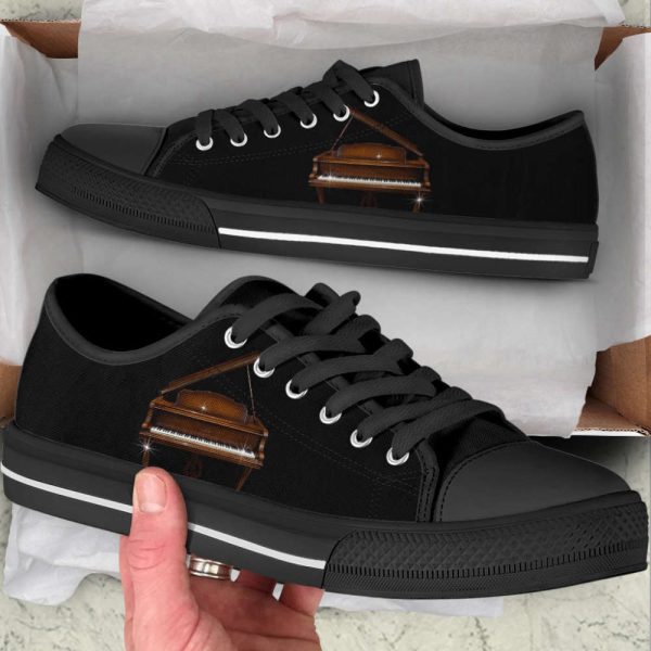 Piano Black Low Top Canvas Shoes: Comfortable Fashion Gift for Adults