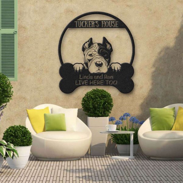 Pitbull’s House Dog Lovers Personalized Custom Name Laser Cut Metal Signs