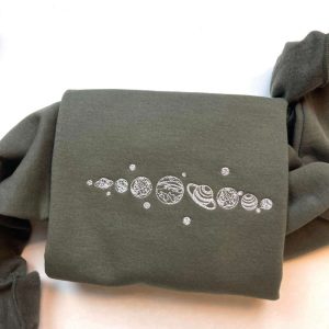 Planets Embroidered Sweatshirt 2D Crewneck Sweatshirt…