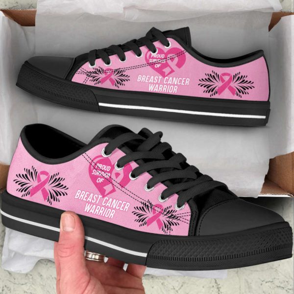 Proud Survivor of Breast Cancer Warrior Low Top Canvas Shoes