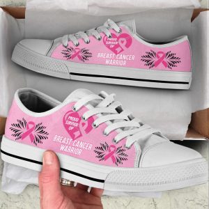 proud survivor of breast cancer warrior low top shoes canvas shoes best gift for men and women.jpeg