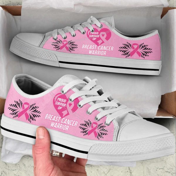 Proud Survivor of Breast Cancer Warrior Low Top Canvas Shoes