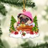 Pug And Christmas  Ornament 2023 Christmas Tree Ornaments, Gift For Dog Lover