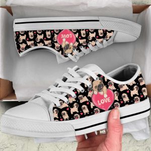 pug dog love you funny pattern seamless low top shoes personalized custom canvas sneakers casual shoes for men and women.jpeg