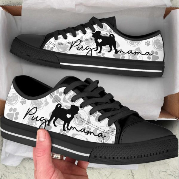 Pug Mama Pug Pattern Low Top Shoes Canvas Sneakers Casual Shoes