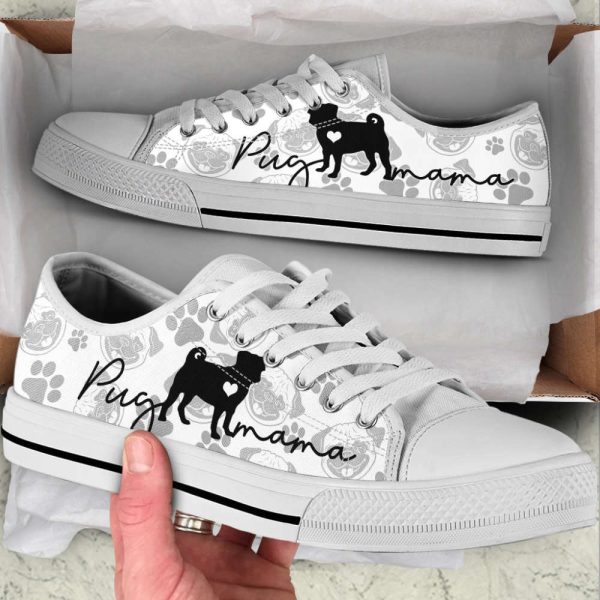 Pug Mama Pug Pattern Low Top Shoes Canvas Sneakers Casual Shoes