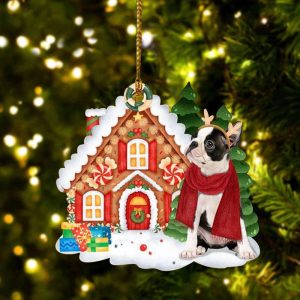 Pug Reindeer With House Christmas Ornament…