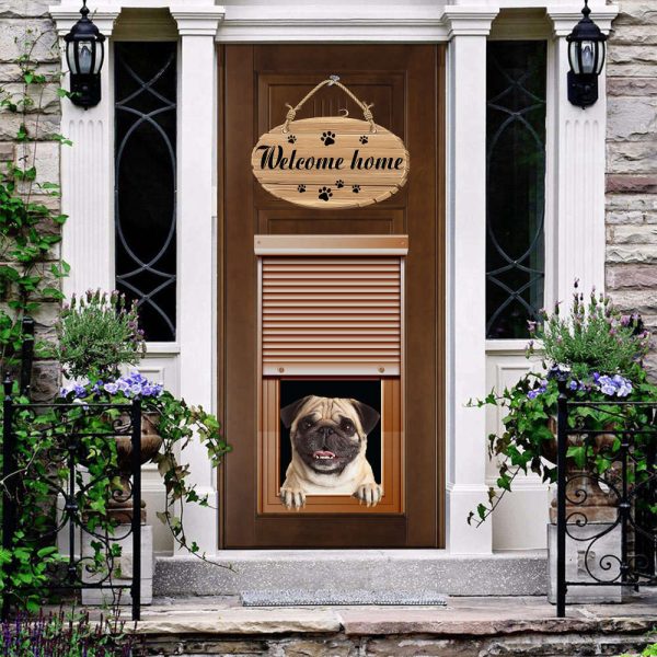 An Adorable Pug Welcome, Door Cover – A Gift for You, Him, Her, and Pug Enthusiasts