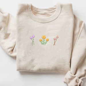 purple wildflower embroidered sweatshirt 2d crewneck sweatshirt gift for family sws3248 1.jpeg