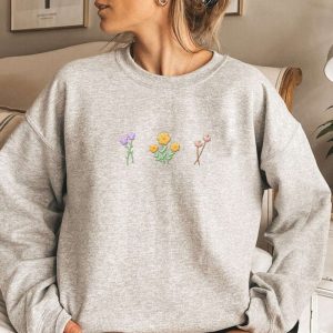 purple wildflower embroidered sweatshirt 2d crewneck sweatshirt gift for family sws3248 2.jpeg